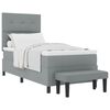 vidaXL Boxspringbett mit Kopfteil Hellgrau 100 x 200 cm Stoff