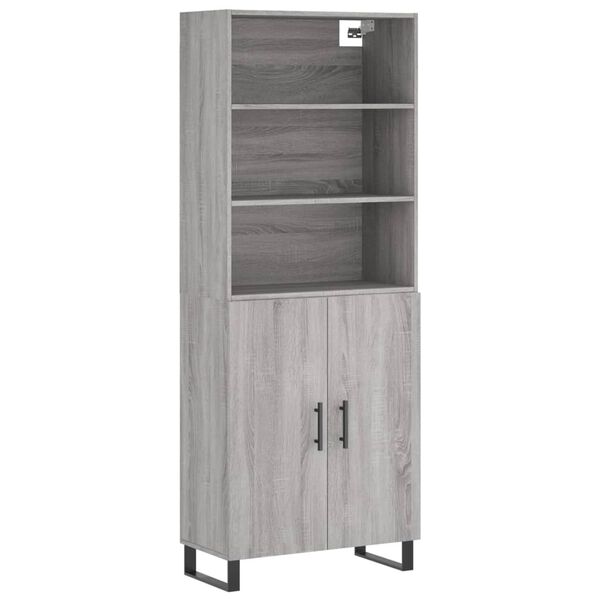 vidaXL Highboard Grau Sonoma 69,5x34x180 cm Holzwerkstoff