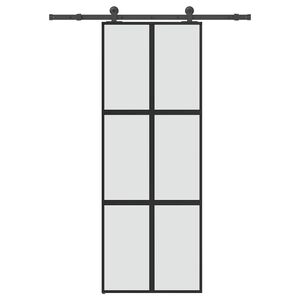 vidaXL Schiebet&uuml;r mit Beschlag 76x205 cm Hartglas & Aluminium
