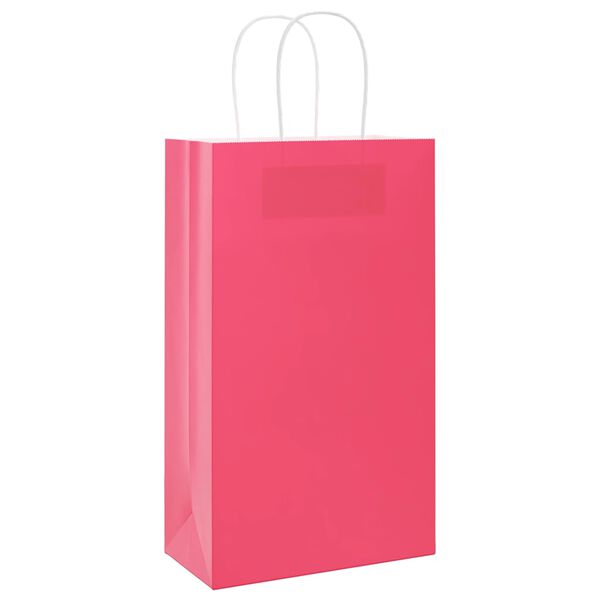 vidaXL Papiertragetaschen 250 Stk. mit Henkeln Rosa 21x11x36 cm
