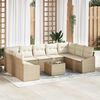 vidaXL Gartensofa-set mit Speicher Beige und Creme Poly-Rattan
