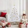 vidaXL K&uuml;nstlicher klappbarer Weihnachtsbaum Wei&szlig; 120 cm PVC und Stahl