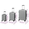 vidaXL Koffer mit Schloss 3 pcs Silber 50 x 31 x 78 cm ABS Kunststoff