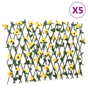 vidaXL Rankgitter mit K&uuml;nstlichem Efeu 5 Stk. Erweiterbar 180x60 cm