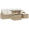 vidaXL Gartensofa-set 6 Stk. Beige Poly-Rattan