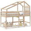 vidaXL Hochbett mit Leiter und Dach 90x200 cm Massivholz Kiefer