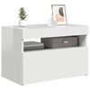 vidaXL TV-Schrank mit LED-Leuchten Hochglanz-Wei&szlig; 60x35x40 cm