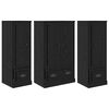 vidaXL Highboard 3 Stk. Schwarz Eichen-Optik 132 x 35,5 x 103,5 cm
