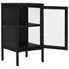 vidaXL Sideboard Schwarz 38x35x70 cm Stahl und Glas