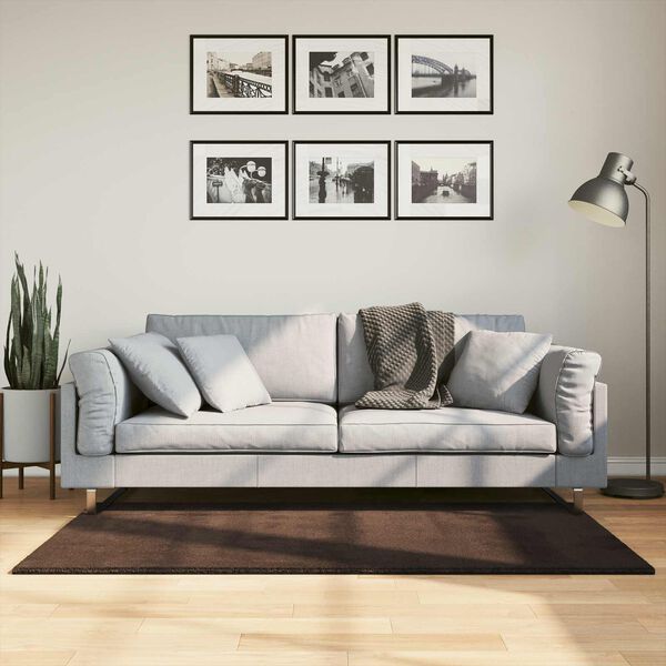 vidaXL Mittlerer Flor weicher und waschbarer Teppich HUARTE Braun