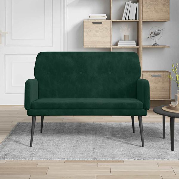 vidaXL Sitzbank Dunkelgr&uuml;n 108x79x79 cm Samt