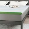 vidaXL Matratzenauflage Wei&szlig; und Gr&uuml;n 200 x 200 cm Jacquard Stoff