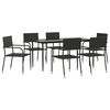 vidaXL 7-tlg. Garten-Essgruppe Schwarz Poly Rattan und Stahl
