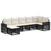 vidaXL Gartensofa-set 7 stk. Schwarz und Cremewei&szlig; Poly-Rattan