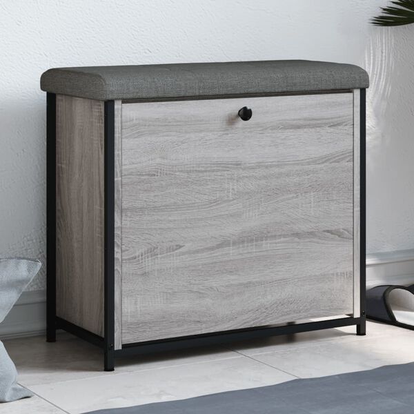 vidaXL Schuhbank mit Klappe Grau Sonoma 62x32x56 cm