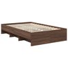 vidaXL Bettrahmen Braun Eichen-Optik 120 x 123 cm Holzwerkstoff