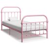 vidaXL Bettgestell Rosa Metall 90&times;200 cm