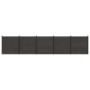 vidaXL zaunset 5 stk. 872 x 186 cm WPC und Aluminium Schwarz