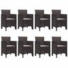 vidaXL Garten Essgruppe 9 pcs Braun Polypropylen