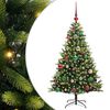 vidaXL K&uuml;nstlicher geflammter Weihnachtsbaum 150 LEDs Gr&uuml;n 120 cm