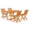 vidaXL 5-tlg. Garten-Essgruppe Massivholz Teak