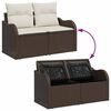 vidaXL Garten-Sofa-Set mit Kissen mit Speicher 8 pcs Braun Poly Rattan