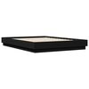 vidaXL Bettgestell mit LED ohne Matratze Schwarz 150x200 cm