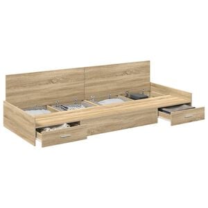 vidaXL Bettrahmen mit Kopfteil Sonoma-Eiche 100 x 200 cm Holzwerkstoff