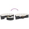 vidaXL 3-tlg. Garten-Sofagarnitur Halbrund Schwarz Poly-Rattan
