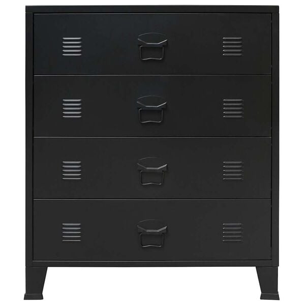 vidaXL Schubladenschrank Metall Industrie-Stil 78 x 40 x 93 cm Schwarz