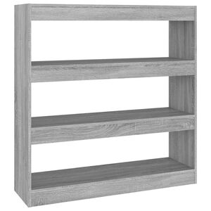 vidaXL B&uuml;cherregal/Raumteiler Grau Sonoma 100x30x103 cm