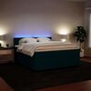 vidaXL Boxspringbett mit Matratze Blau 180x200 cm Samt