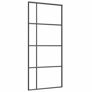vidaXL Schiebet&uuml;r ESG-Glas und Aluminium mattiert 90x205 cm Schwarz