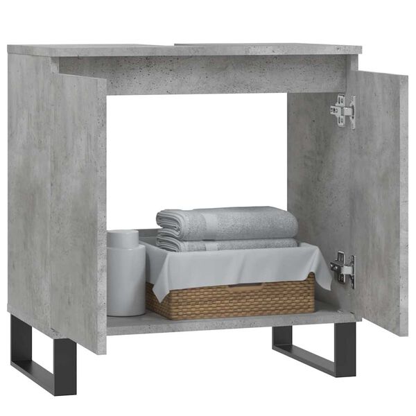 vidaXL Badschrank Betongrau 58 x 33 x 60 cm Holzwerkstoff