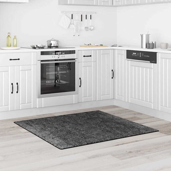vidaXL Anti-Rutsch Shaggy Teppich Dunkelgrau 120 x 120 cm PP