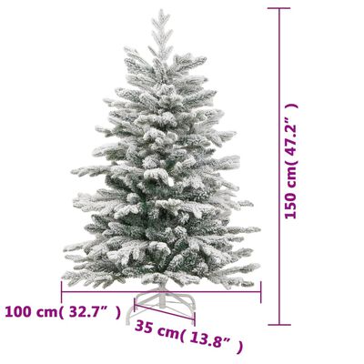 vidaXL Künstlicher Weihnachtsbaum Klappbar Beschneit 150 cm