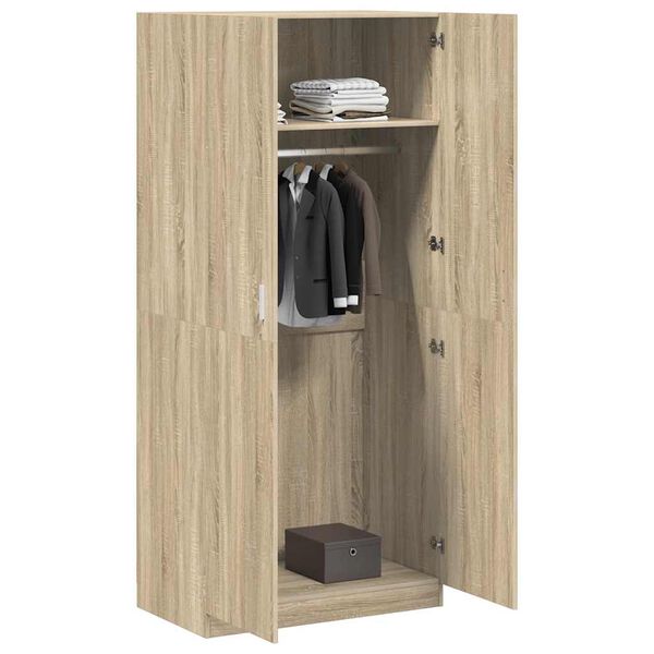 vidaXL Kleiderschrank Sonoma-Eiche 90x52x200 cm Holzwerkstoff