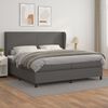 vidaXL Boxspringbett mit Matratze Grau 200x200 cm Kunstleder