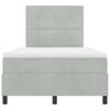 vidaXL LED Boxspringbett mit Matratze Hellgrau 120 x 190 cm Stoff