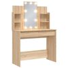 vidaXL Schminktisch mit LED-Leuchten Sonoma-Eiche 96x40x142 cm