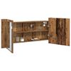 vidaXL LED Spiegel-Schrank Altholz 100 x 12 x 45 cm Holzwerkstoff