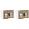 vidaXL Wandglas-Schrank PORTO 2 pcs Artisan-Eiche Holzwerkstoff