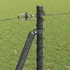 vidaXL Zaun mit Pfosten Grau 1,2 x 25 m PVC-beschichteter Stahl