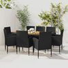 vidaXL 9-tlg. Garten-Essgruppe Poly Rattan Schwarz