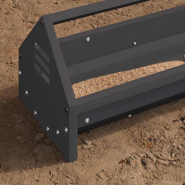 vidaXL H&uuml;hnerf&uuml;tterungsrinne Schwarz 108 x 20,5 x 20 cm