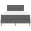 vidaXL LED Boxspringbett mit Matratze Dunkelgrau 120 x 200 cm Stoff