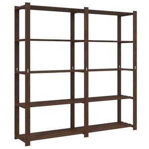 vidaXL Lagerregal mit 5 B&ouml;den Braun 170x38x170 cm Massivholz Kiefer