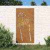 vidaXL Garten-Wanddeko 105x55 cm Cortenstahl Blumen-Design
