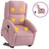 vidaXL Massagesessel mit Aufstehhilfe Elektrisch Rosa Samt