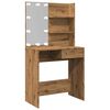 vidaXL Schminktisch mit LED-Leuchten Artisan-Eiche 74,5x40x141 cm